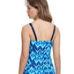 Back View Of Profile By Gottex Ocean Blues E-Cup Shirred Underwire Tankini Top | PROFILE OCEAN BLUES BLUE