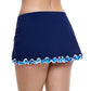 Back View Of Profile By Gottex Ocean Blues Side Slit Swim Skirt | PROFILE OCEAN BLUES NAVY
