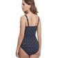 Back View Of Profile By Gottex Supreme D-Cup Scoop Neck Shirred Underwire One Piece Swimsuit | PROFILE SUPREME BLACK AND WHITE