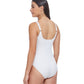Back View Of Profile By Gottex Late Bloomer Round Neck One Piece Swimsuit | PROFILE LATE BLOOMER WHITE