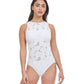 Front View Of Profile By Gottex Late Bloomer High Neck One Piece Swimsuit | PROFILE LATE BLOOMER WHITE