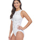 Side View Of Profile By Gottex Late Bloomer High Neck One Piece Swimsuit | PROFILE LATE BLOOMER WHITE