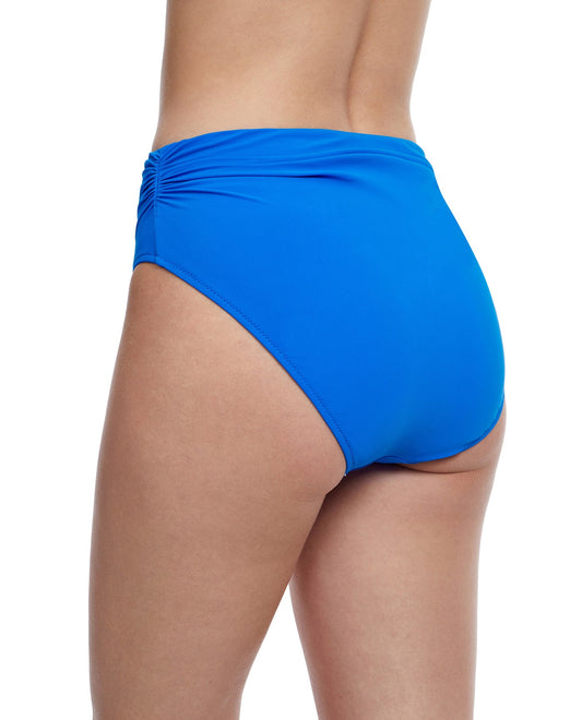 Back View Of Profile By Gottex The Twist Side Shirred High Waist Tankini Bottom | PROFILE THE TWIST ROYAL BLUE