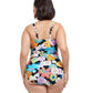 Back View Of Profile By Gottex Rising Sun Plus Size Underwire One Piece Swimsuit | PROFILE RISING SUN BLACK