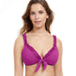 Front View Of Profile By Gottex Frill Me Tie Front Bikini Top | PROFILE FRILL ME WARM VIOLET