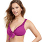 Side View Of Profile By Gottex Frill Me Tie Front Bikini Top | PROFILE FRILL ME WARM VIOLET