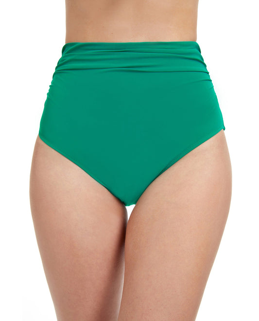 Front View Of Profile By Gottex Frill Me High Waist Tankini Bottom | PROFILE FRILL ME TEAL