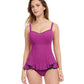 Front View Of Profile By Gottex Belle Curve D-Cup Underwire Swimdress | PROFILE BELLE CURVE WARM VIOLET