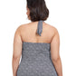 Back View Of Profile By Gottex Colette Plus Size V-Neck Halter Tankini Top | PROFILE COLETTE