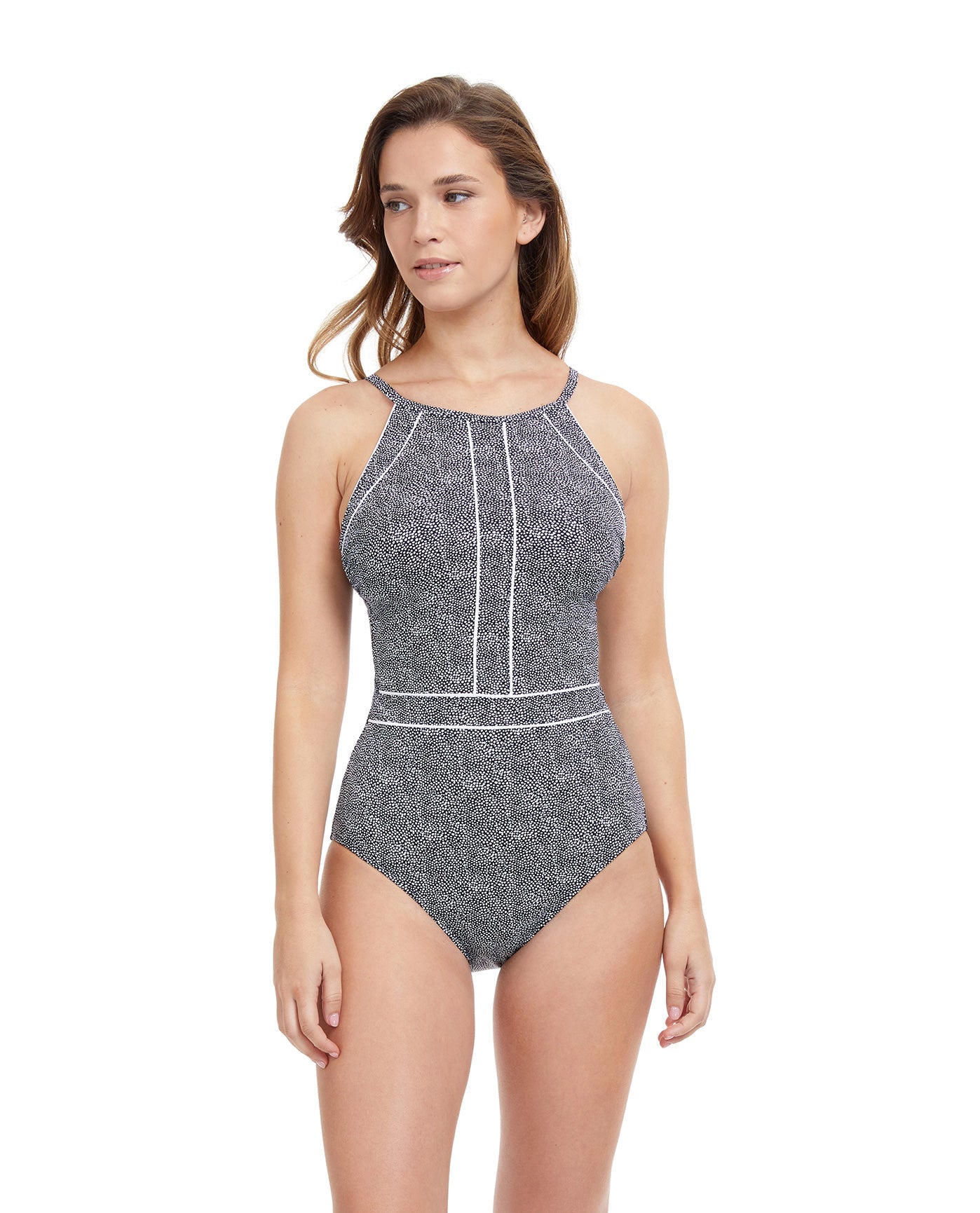 Front View Of Profile By Gottex Colette High Neck One Piece Swimsuit | PROFILE COLETTE