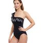 Side View Of Profile By Gottex Lola Ruffle One Shoulder One Piece Swimsuit | PROFILE LOLA