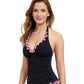 Side View Of Profile By Gottex Palm Springs V-Neck Halter Tankini Top | PROFILE PALM SPRINGS BLACK