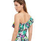Back View Of Profile By Gottex Beautiful Day One Shoulder Ruffle Tankini Top | PROFILE BEAUTIFUL DAY