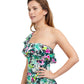 Side View Of Profile By Gottex Beautiful Day One Shoulder Ruffle Tankini Top | PROFILE BEAUTIFUL DAY