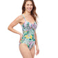 Side View Of Profile By Gottex Tropic Boom D-Cup Underwire One Piece Swimsuit | PROFILE TROPIC BOOM GREEN