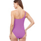 Back View Of Profile By Gottex Kundala Ruffle One Shoulder One Piece Swimsuit | PROFILE KUNDALA WARM PURPLE