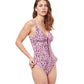 Side View Of Profile By Gottex Pretty Wild D-Cup V-Neck Shirred One Piece Swimsuit | PROFILE PRETTY WILD PINK