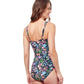 Back View Of Profile By Gottex Flora D-Cup Underwire One Piece Swimsuit | PROFILE FLORA BLACK