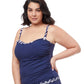 Side View Of Profile By Gottex Pop Floras Shirred Underwire Tankini Top | PROFILE POP FLOWER NAVY