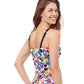 Back View Of Profile By Gottex Echo D-Cup Shirred Underwire Tankini Top | PROFILE ECHO WHITE