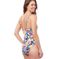 Back View Of Profile By Gottex Echo V-Neck One Piece Swimsuit | PROFILE ECHO WHITE