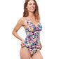 Side View Of Profile By Gottex Echo V-Neck One Piece Swimsuit | PROFILE ECHO WHITE
