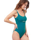 Side View Of Profile By Gottex Unchain My Heart Round Neck One Piece Swimsuit | PROFILE UNCHAIN MY HEART TEAL