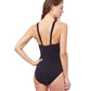 Alternate Back View Of Profile By Gottex Rendezvous Deep V Halter One Piece Swimsuit | PROFILE RENDEZVOUS