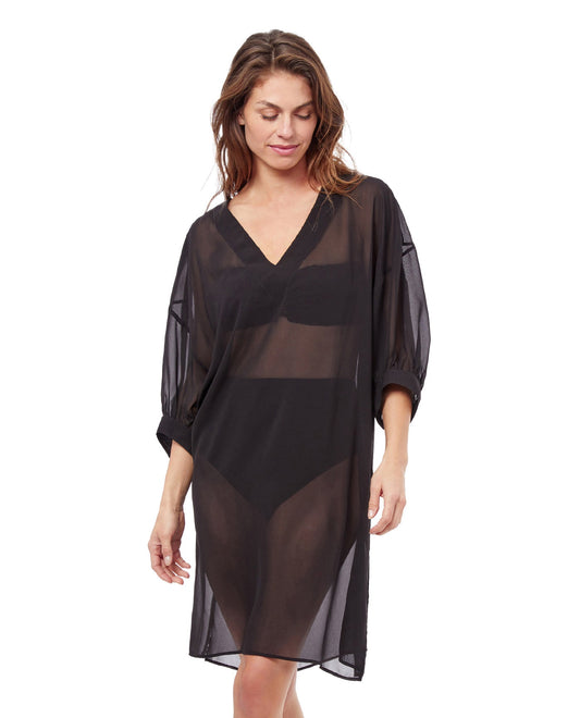 Front View Of Profile By Gottex Rendezvous V-Neck Dress Cover Up | PROFILE RENDEZVOUS