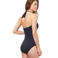 Back View Of Profile By Gottex Notre Dame Halter V-Neck One Piece Swimsuit | PROFILE NOTRE DAME BLACK