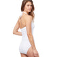 Back View Of Profile By Gottex Notre Dame Halter V-Neck One Piece Swimsuit | PROFILE NOTRE DAME WHITE