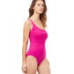 Side View Of Profile By Gottex Phoebe One Shoulder One Piece Swimsuit | PROFILE PHOEBE FUCHSIA
