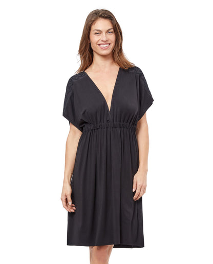 Front View Of Profile By Gottex Florence V-Neck Jersey Tunic Cover Up | PROFILE FLORENCE