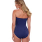 Back View Of Gottex Essentials Embrace Bandeau Strapless One Piece Swimsuit | Gottex Embrace Navy And White