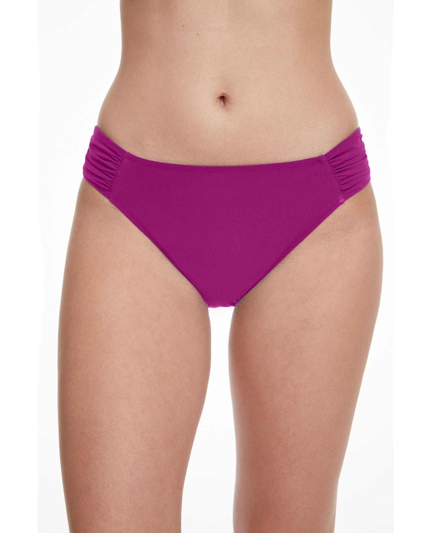 Front View Of Profile By Gottex Tutti Frutti Side Tab Hipster Bikini Bottom | PROFILE TUTTI FRUTTI WARM VIOLET