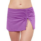 Front View Of Profile By Gottex Tutti Frutti Side Slit Swim Skirt | PROFILE TUTTI FRUTTI WARM PURPLE