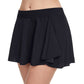 Side View Of Profile By Gottex Tutti Frutti Ruffle Flyaway Swim Skirt | PROFILE TUTTI FRUTTI BLACK