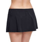 Back View Of Profile By Gottex Tutti Frutti Side Slit Cinch Swim Skirt | PROFILE TUTTI FRUTTI BLACK