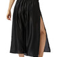 Back View Of Luma Long Cover Up Skirt | LUMA IVY BLACK