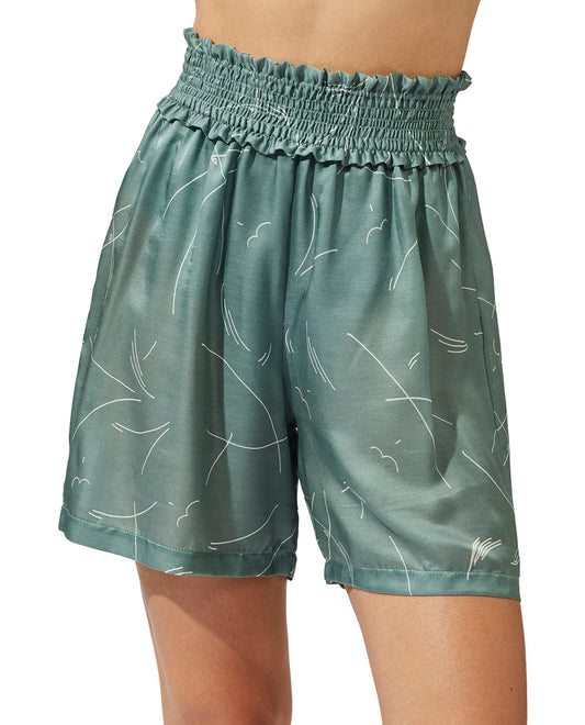 Front View Of Luma Cover Up Short Pants | LUMA HARMONY DUST GREEN