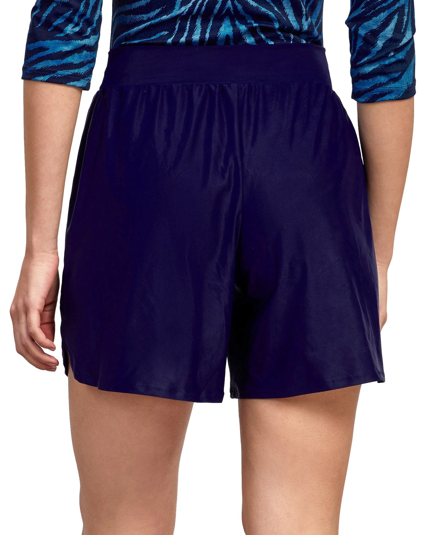Back View Of Gottex Modest Cover Up Short Pants | GOTTEX MODEST ADMIRAL BLUE