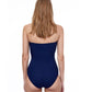 Back View Of Gottex Essentials Mirage Bandeau One Piece Swimsuit | Gottex Mirage Navy And White