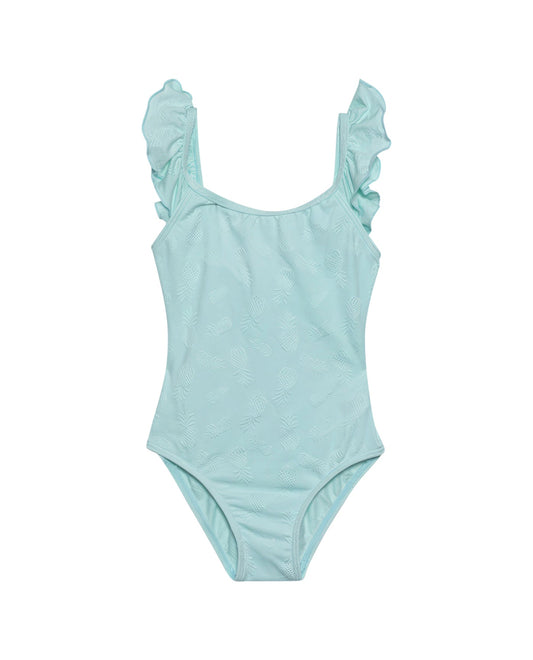 Front View Of Gottex Kids Pineapple Round Neck One Piece Swimsuit | GOTTEX KIDS PINEAPPLE PISTACHIO