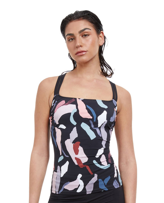 Front View Of Free Sport Rocky D-Cup High Neck Strappy Tankini Top | FREE SPORT ROCKY