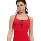 Front View Of Free Sport Ultimate Wave D-Cup Y-Back Tankini Top | FREE SPORT ULTIMATE WAVE RED