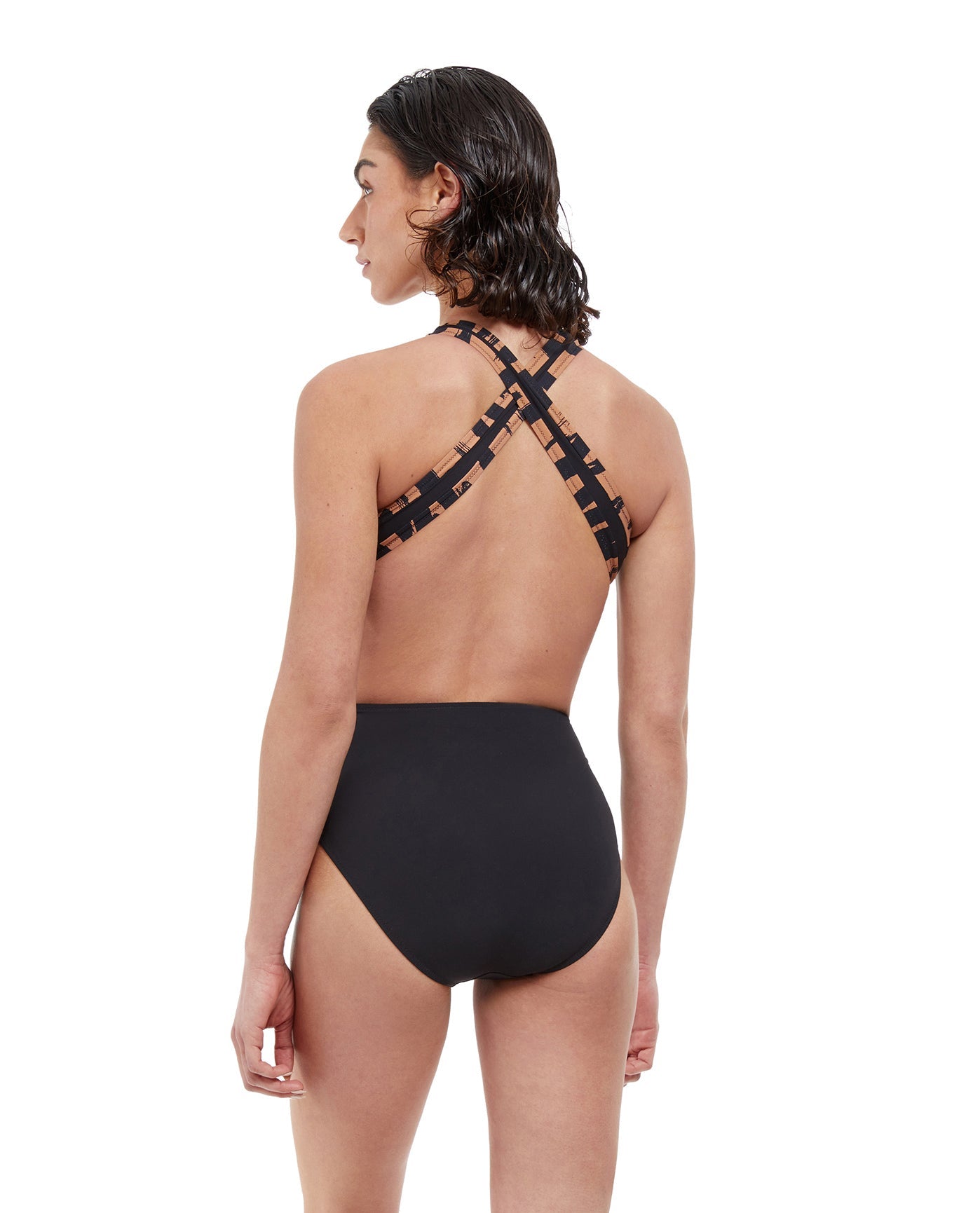 Free Sport Upstream High Neck Cutout Crisscross Back One Piece