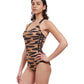 Side View View Of Free Sport Upstream Round Neck Y-Back One Piece Swimsuit | FREE SPORT UPSTREAM CARAMEL